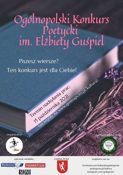 Plakat - Ogólnopolski Konkurs Poetyckim im. Elżbiety Guśpiel